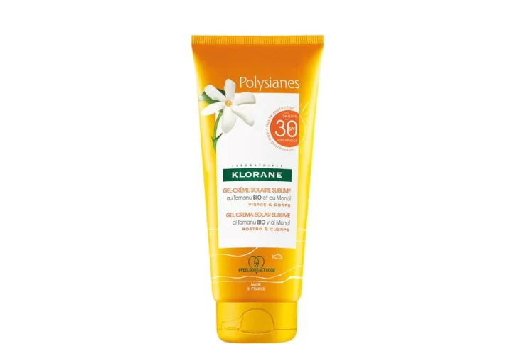 Klorane Polysianes Sublime Sun Gel-Cream SPF 30 with Organic Monoi and Tamanu