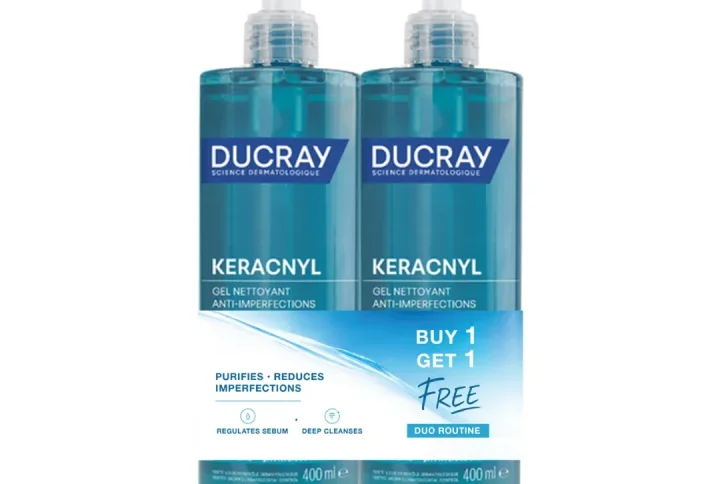 Ducray keracnyl gel moussant duo