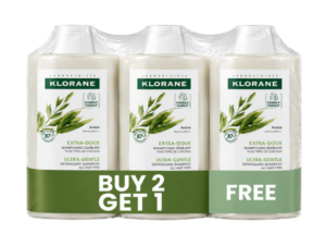 Klorane oat milk shampoo 2+1