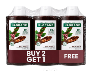 Klorane quinine shampoo 2+1