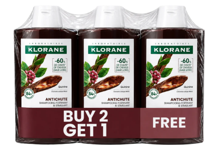Klorane quinine shampoo 2+1
