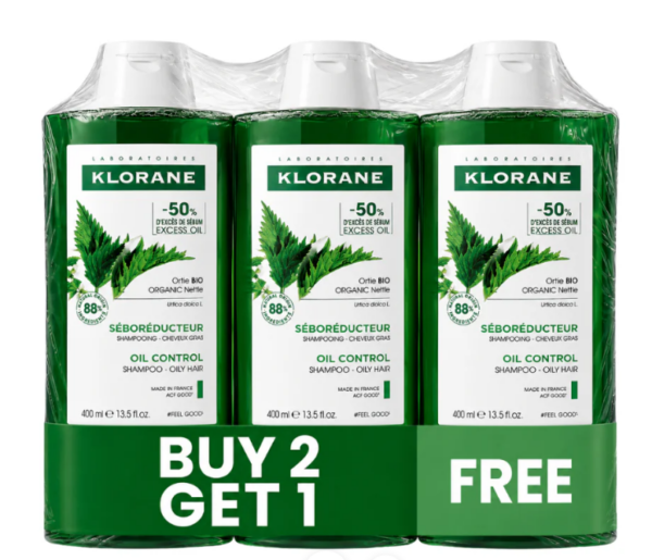 Klorane nettle shampoo 2+1