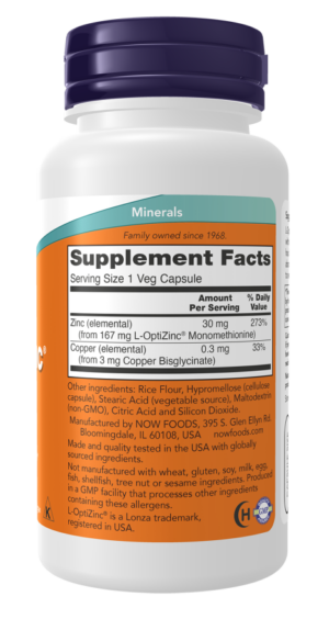 NOW L-optizinc 30mg